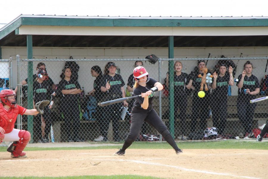 Payton Irwin, junior, bats against Naperville Central on May 1. The Wildcats won 8-5.