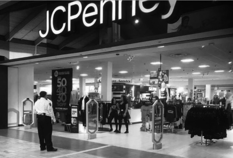 A mall security guard supervises JCPenneys, preventing the youth from entering past 5 p.m. on a Friday.