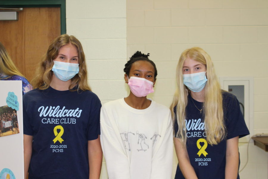 (Left to right) Emma Romberg, Kayln Jackson, and Lily Romberg represent Wildcat Care Club.