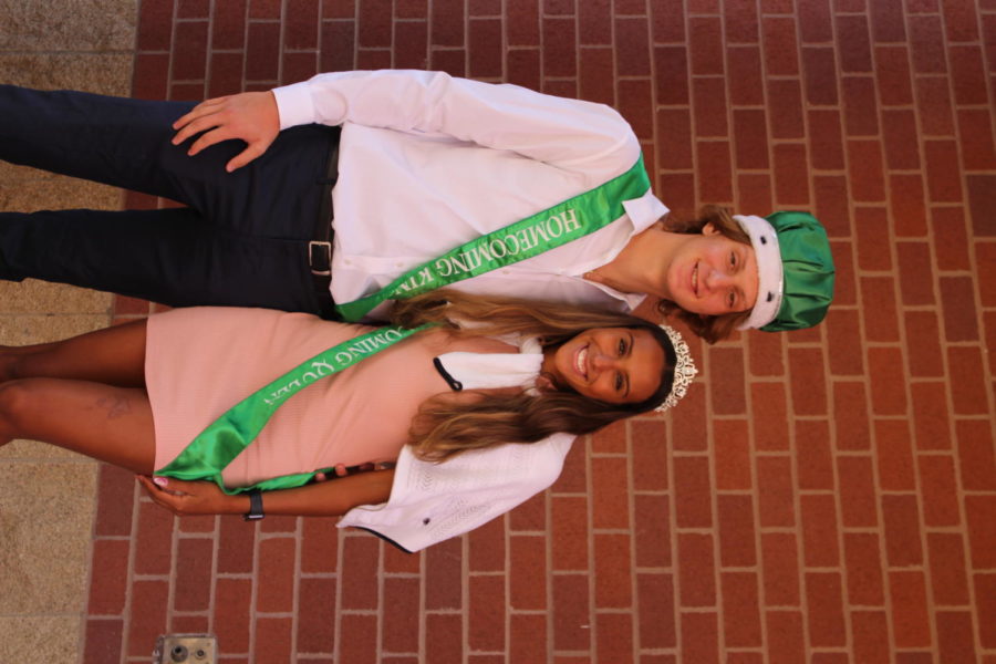 Homecoming+King+and+Queen%2C+Luke+Cervelli+and+Tessani+Foster+celebrate+their+victory+with+a+photo.