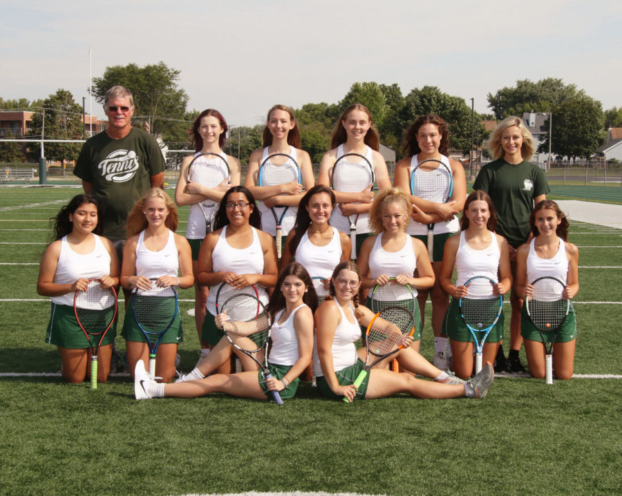 The+girls+varsity+tennis+team+finished+8-2+in+conference+with+an+overall+record+of+15-4.+