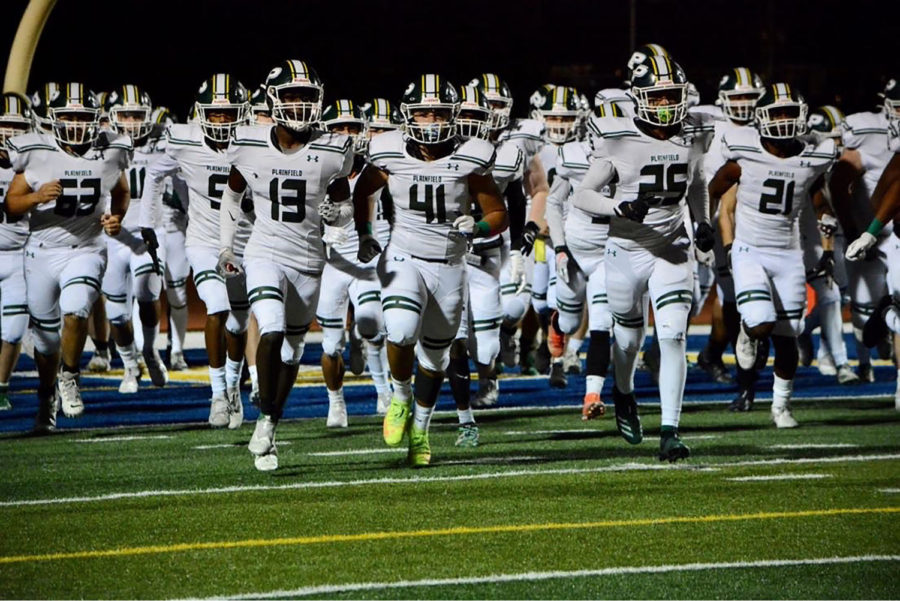 The varsity team takes the field vs Joliet Central last Friday where they won 58-14 to clinch conference.