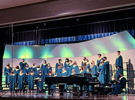Concert choir perform Tortoise and the Hare at the winter concert.