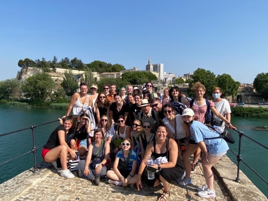 Sadie Childs on a school trip to Europe with other classmates