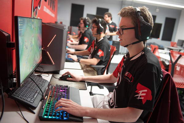 The esports team at Illinois State competes in a recent tournament.