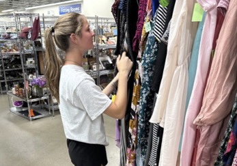 Ally Botzum, senior, shops at Goodwill for specific fashion styles.