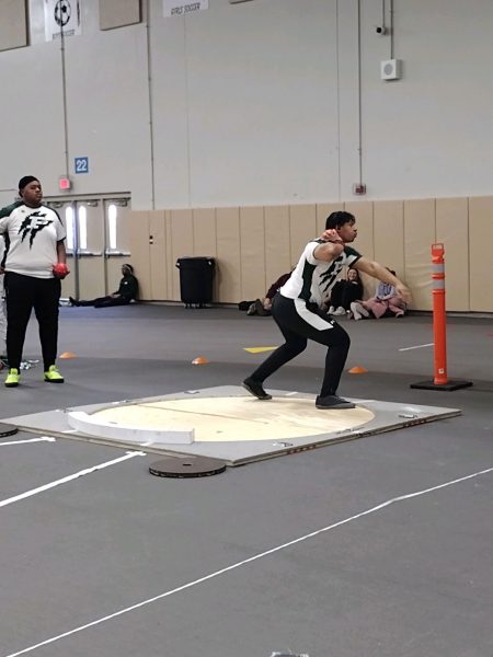  Christan Martin, senior, placed first in shot put at the Bolingbrook Invitational.