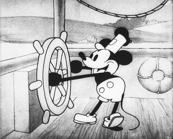 The black and white image of Steamboat Willie is now part of public domain, meaning it can be used without permission or copyright infringement.
Credit to Walt Disney