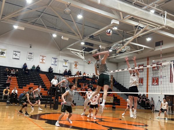 Boys volleyball practices skills as season continues