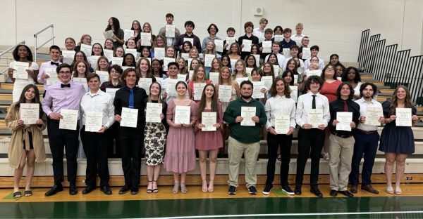 Newly inducted NHS members celebrate the special occasion